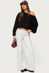 Reeva Polka Dot Foldover Pants