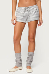 Jainee Striped Drawstring Shorts
