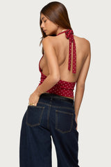 Blaire Polka Dot Halter Top