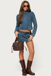 Josiee Stretchy Denim Mini Skort