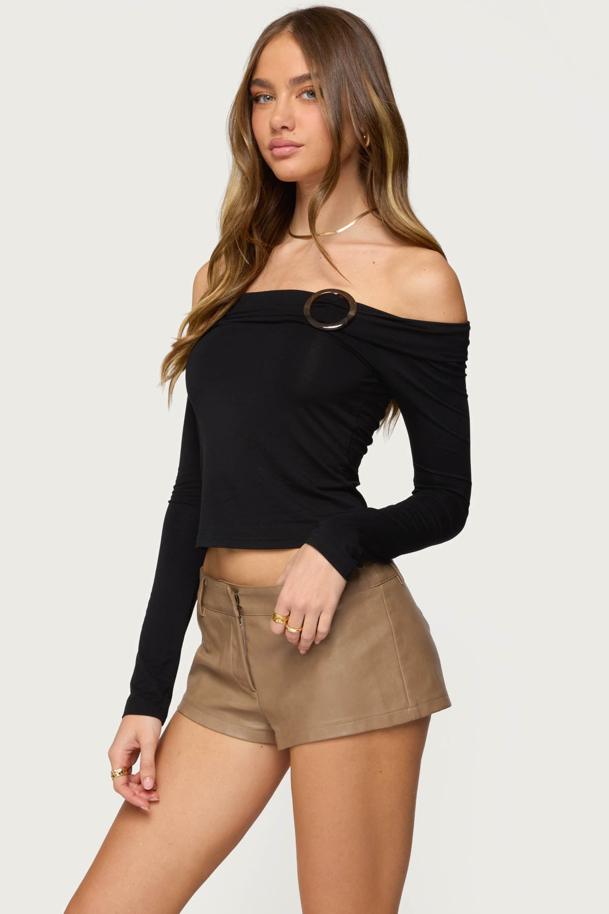 Mazi Foldover Gathered Ring Top