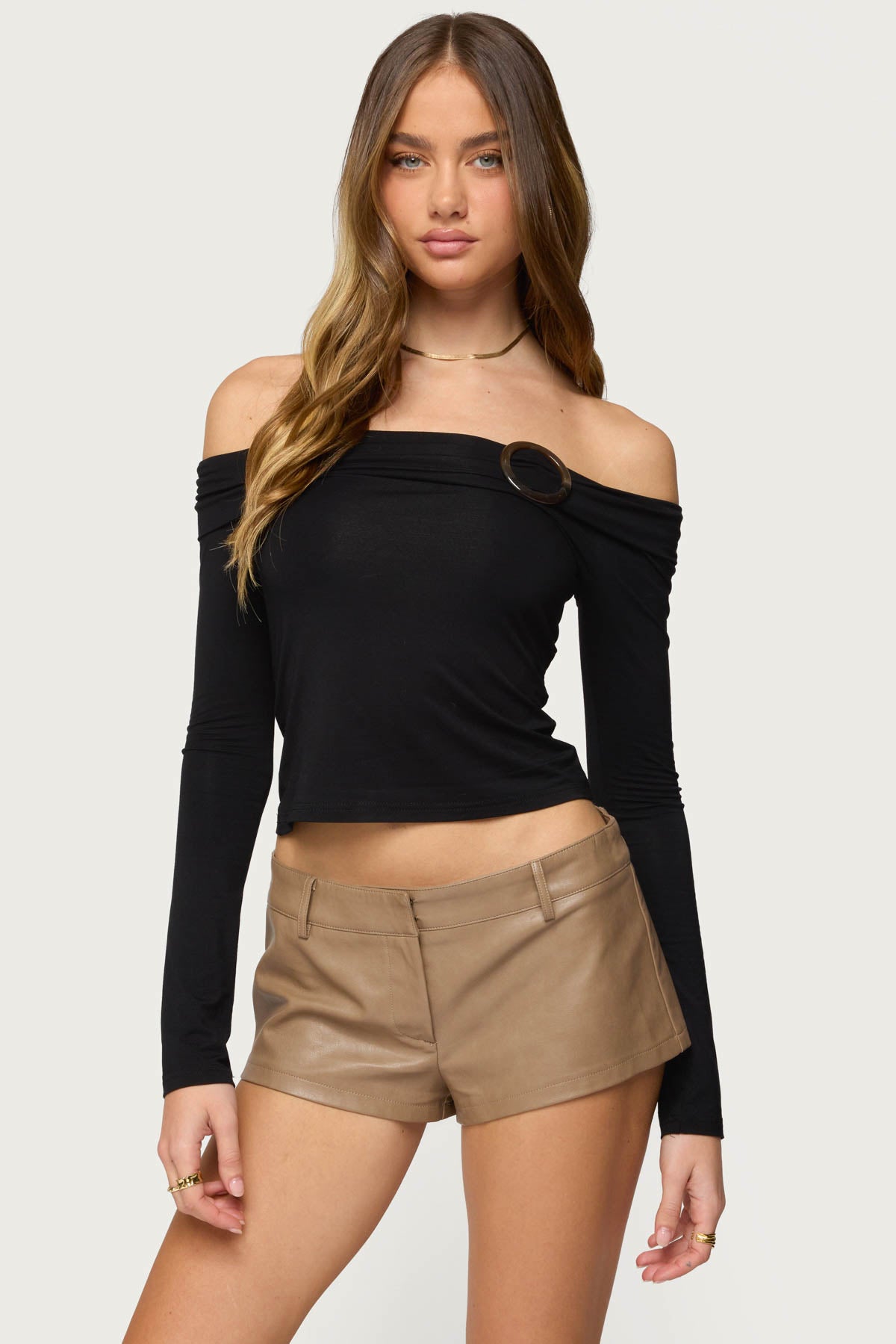 Mazi Foldover Gathered Ring Top