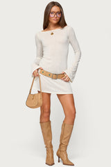 Noria Sheer Flared Sleeve Mini Dress