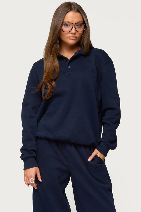 Jayce Oversized Edikted Polo Sweatshirt