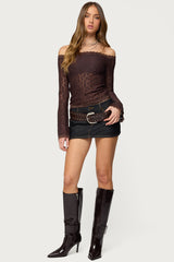 Built In Bra Off Shoulder Lace Top