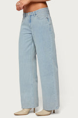 Pinstripe Low Rise Baggy Jeans