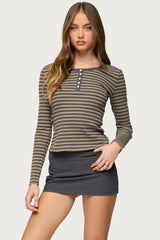 Roma Striped Henley Top