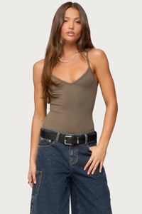 Teaghan V Neck Fitted Bodysuit