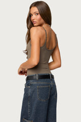 Teaghan V Neck Fitted Bodysuit