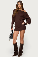 Eve Off Shoulder Knit Mini Dress
