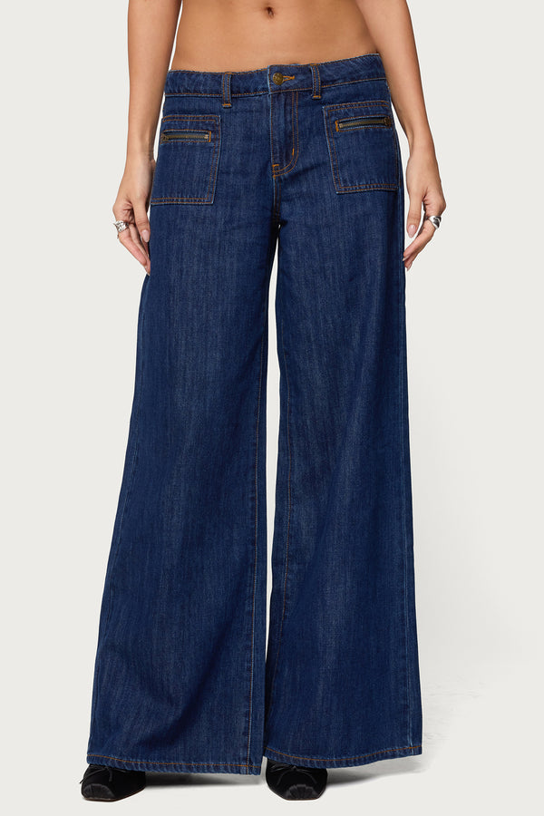 Jimena Low Rise Wide Leg Jeans