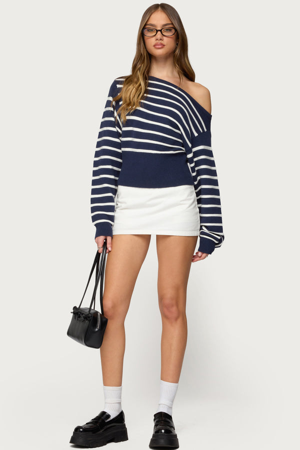 Mika Off Shoulder Oversized Sweater