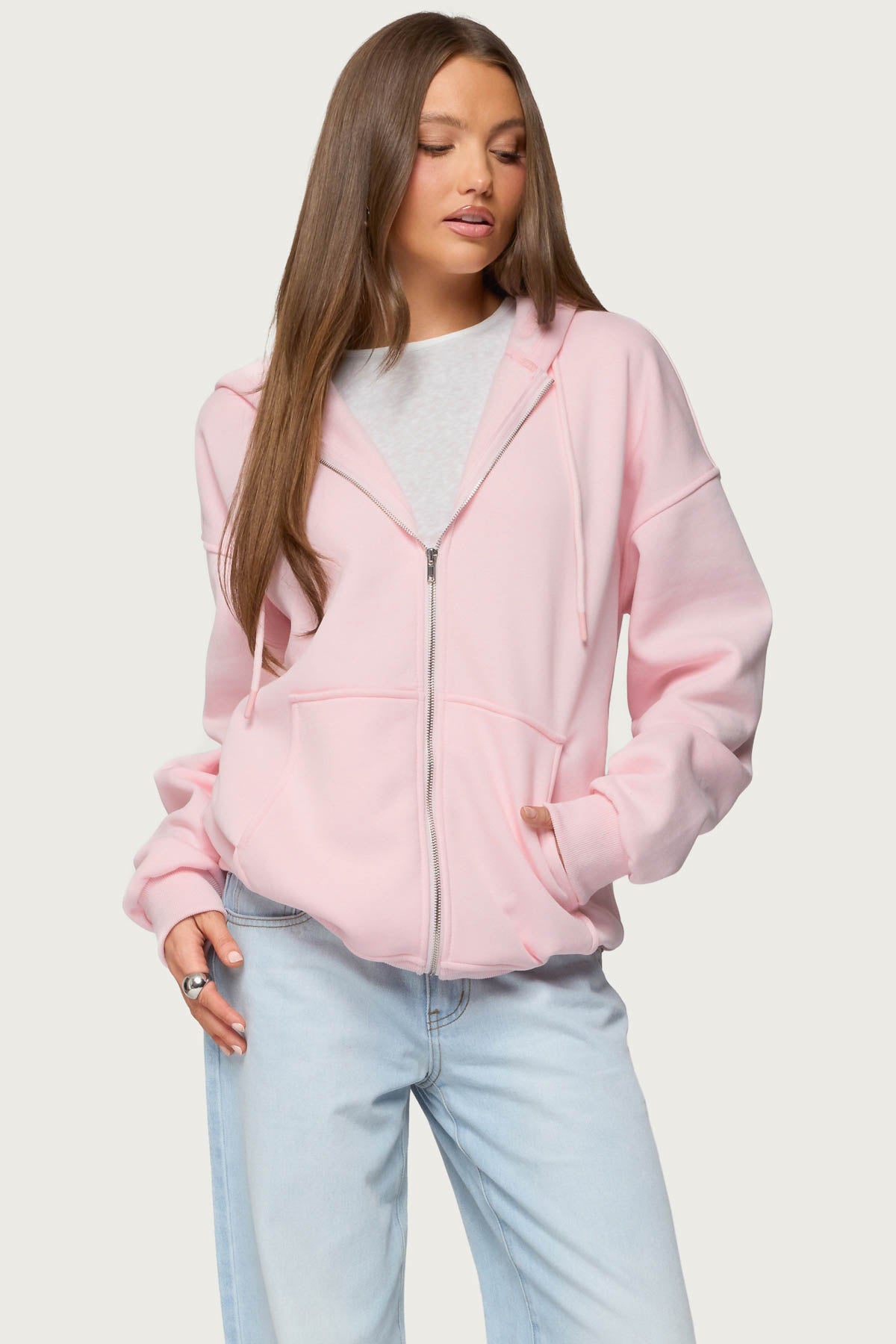 Rocia Oversized Zip Up Hoodie – edikted