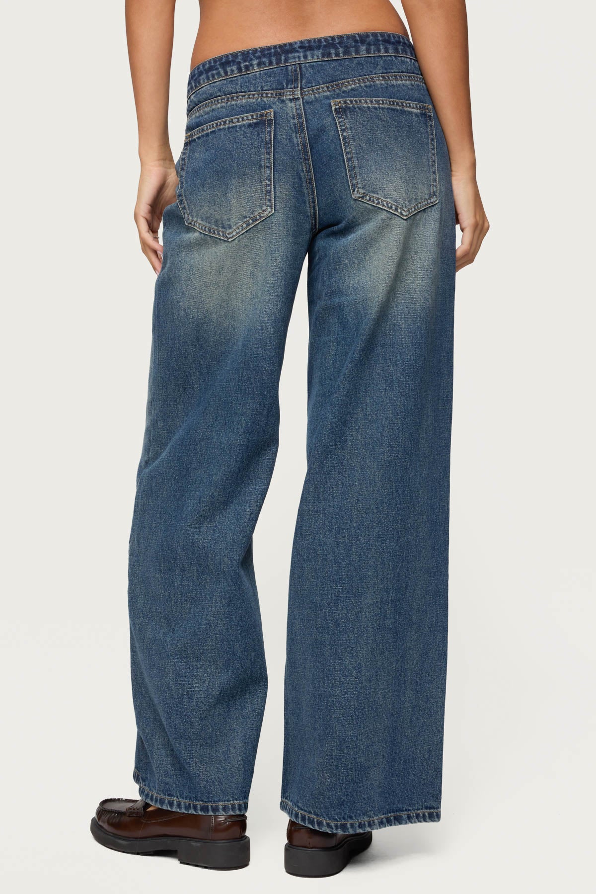 Niah Lace Up Low Rise Baggy Jeans