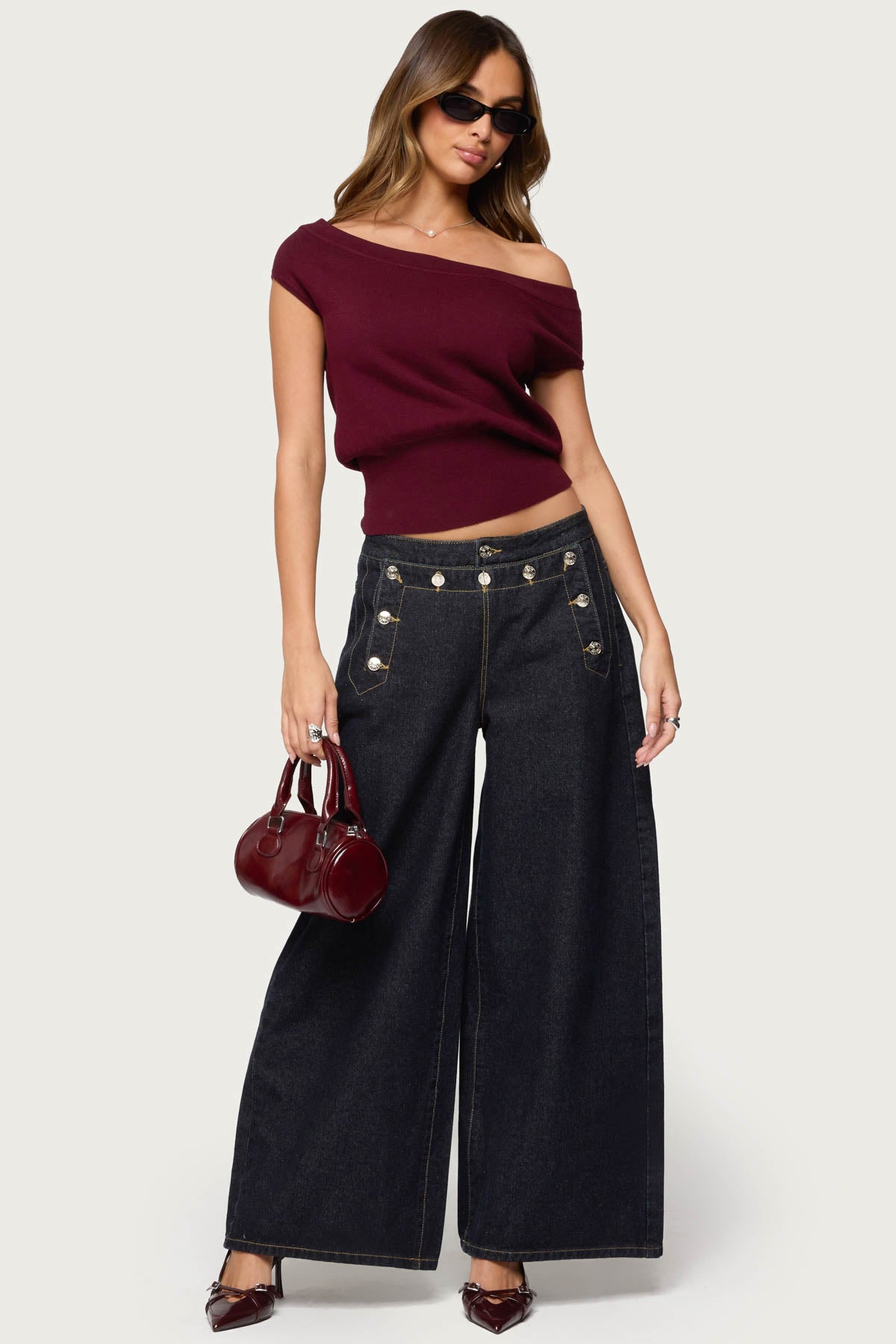 Michaela Off Shoulder Knit Top – edikted