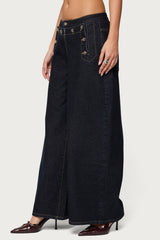Frida Buttoned Low Rise Baggy Jeans