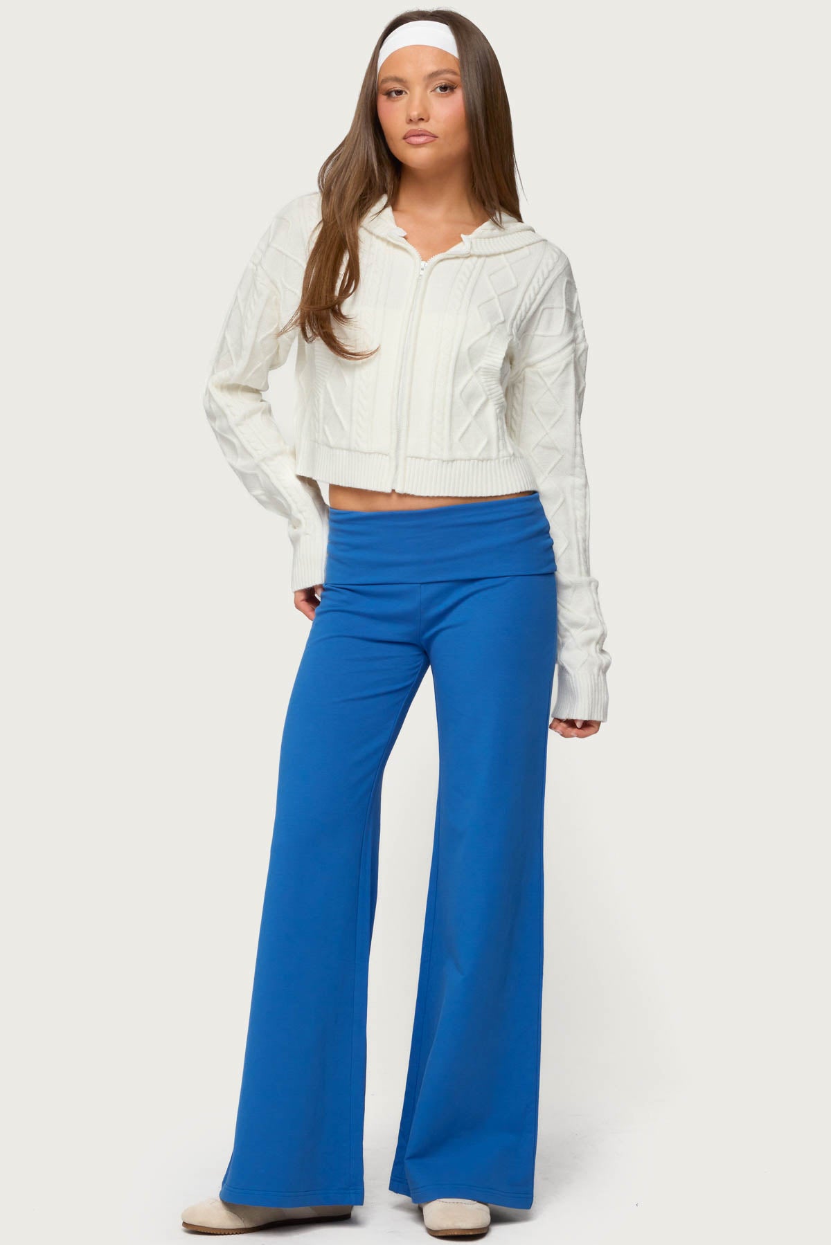 Wide Leg Foldover Pants