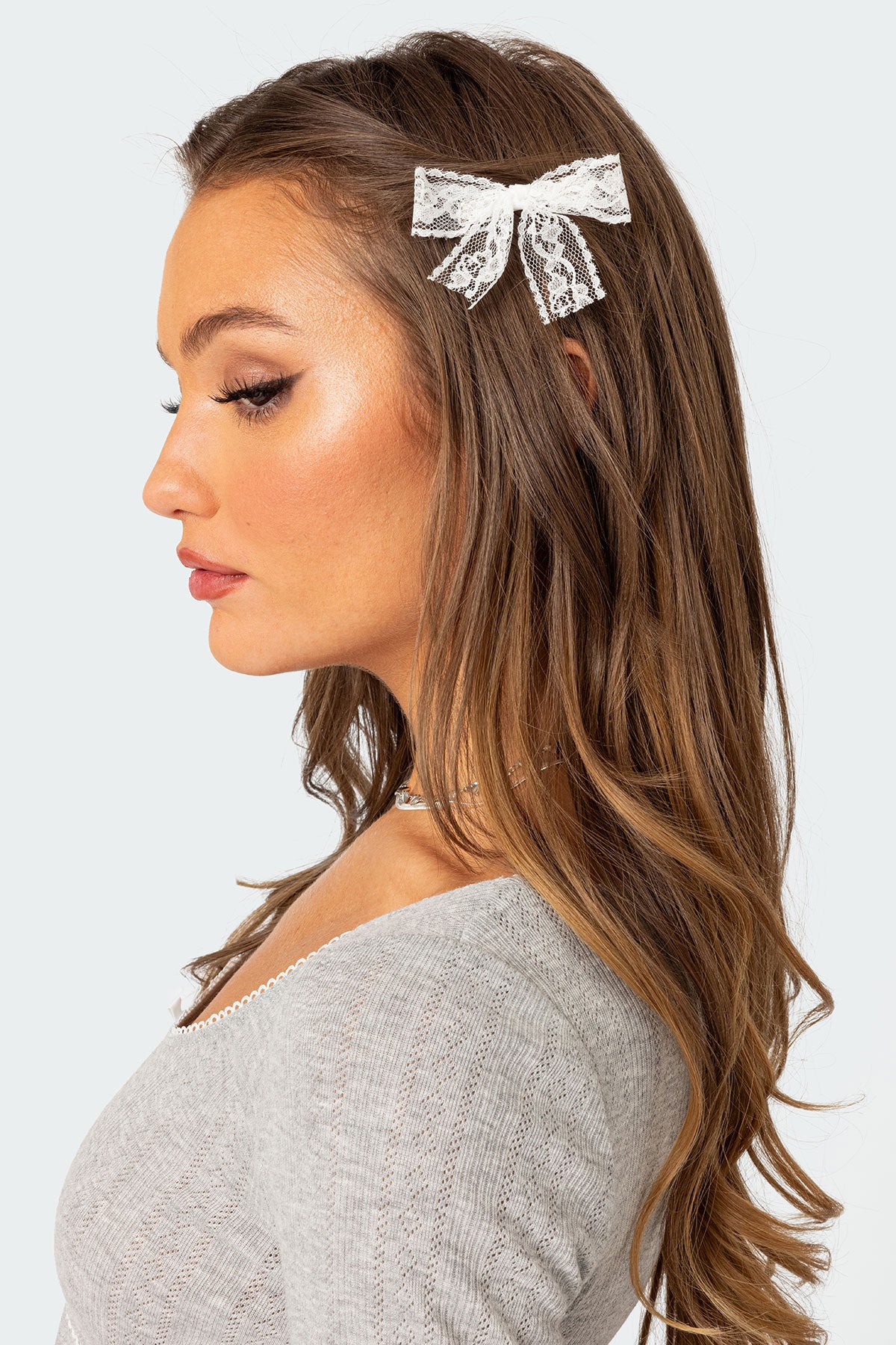 Lace Bow Hair Clip Pack