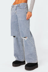 Debbie Distressed Low Rise Jeans