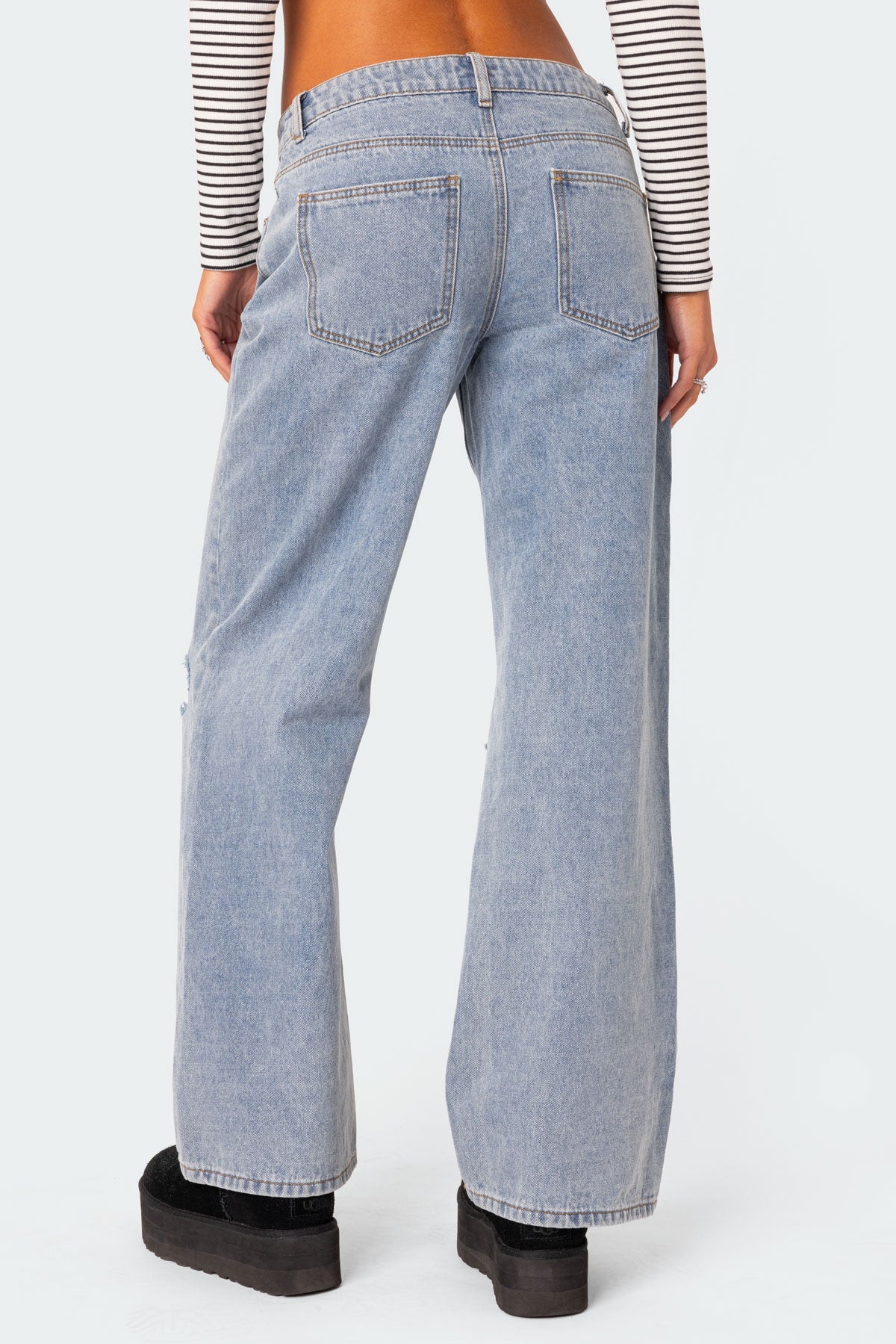 Debbie Distressed Low Rise Jeans