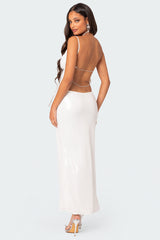 Nellie Sequin Open Back Maxi Dress