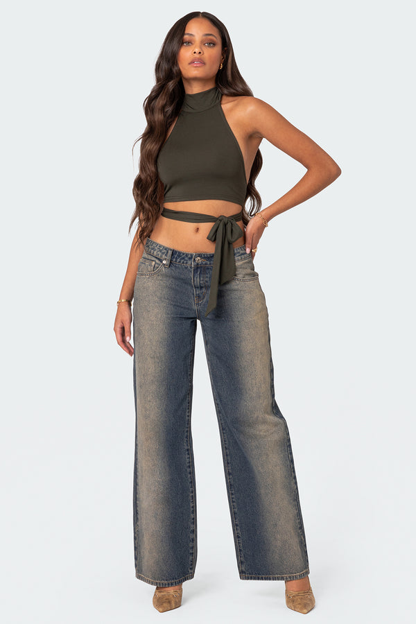 Hamlin Wrap Tie Crop Top