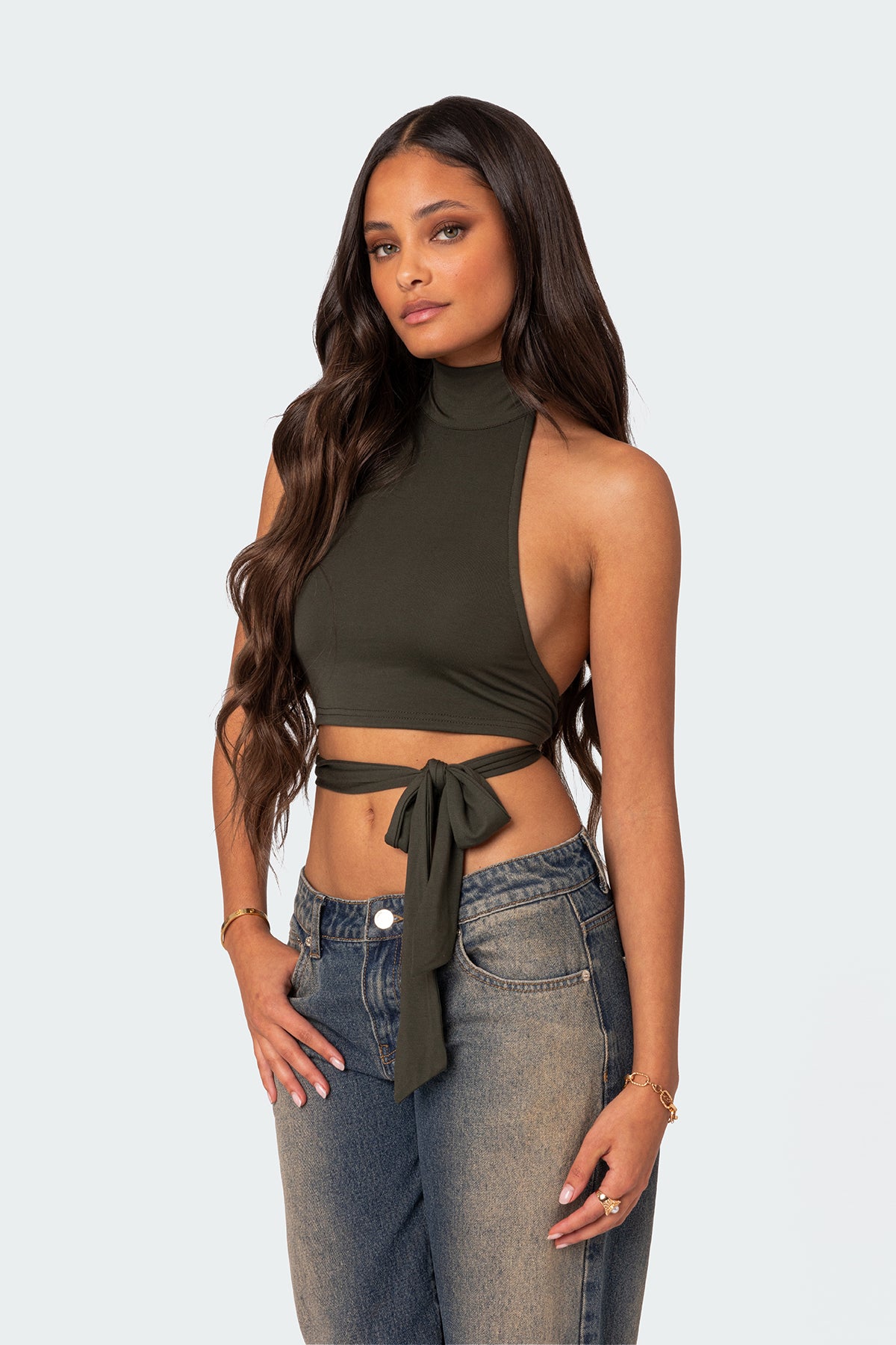 Hamlin Wrap Tie Crop Top