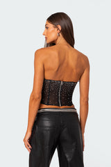 Sheer Rhinestone Corset