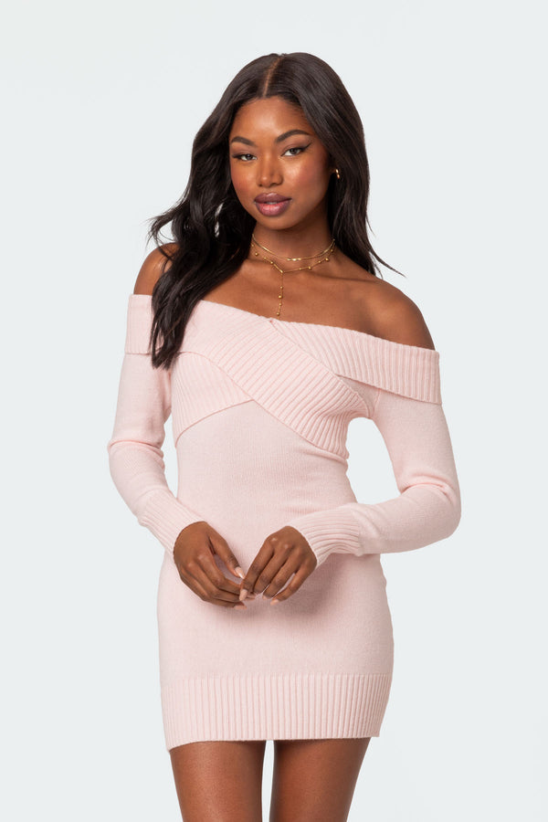 Criss Cross Knit Mini Dress