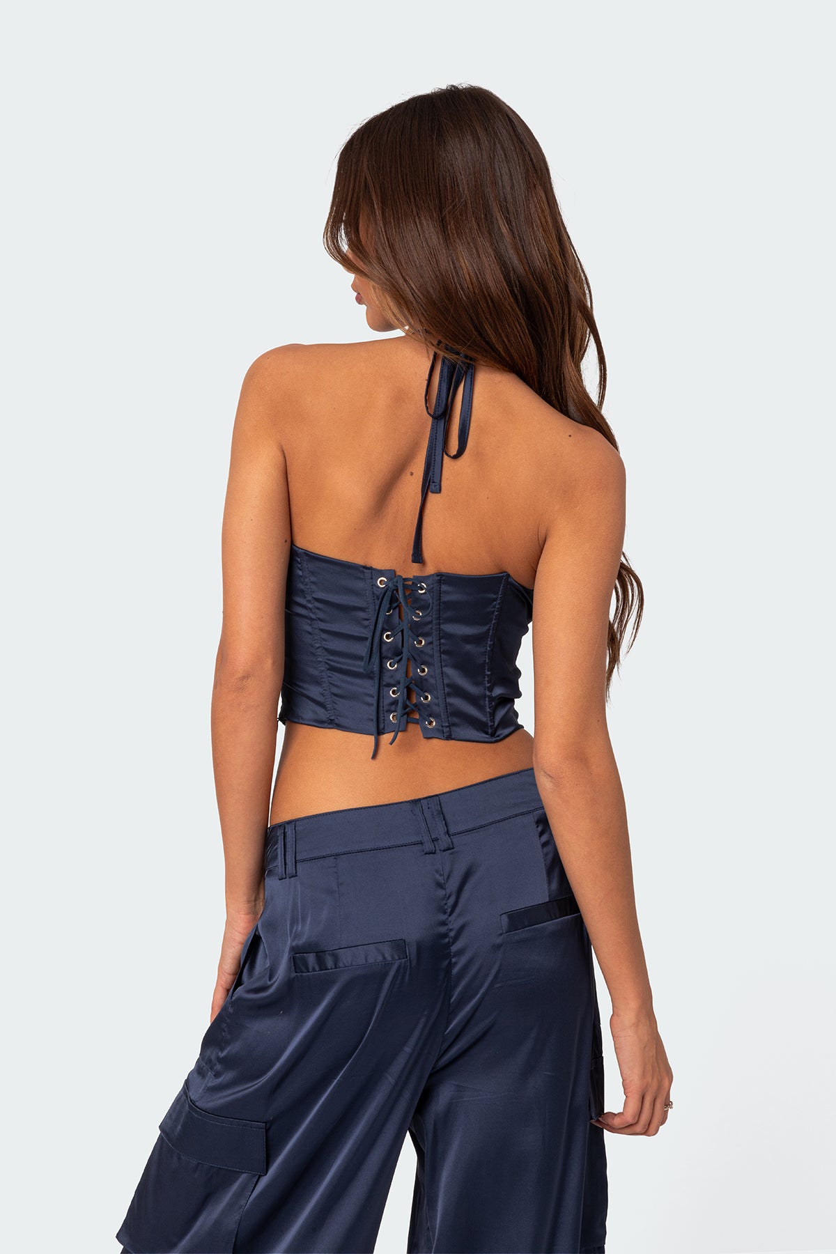 Kelsey Satin Lace Up Corset