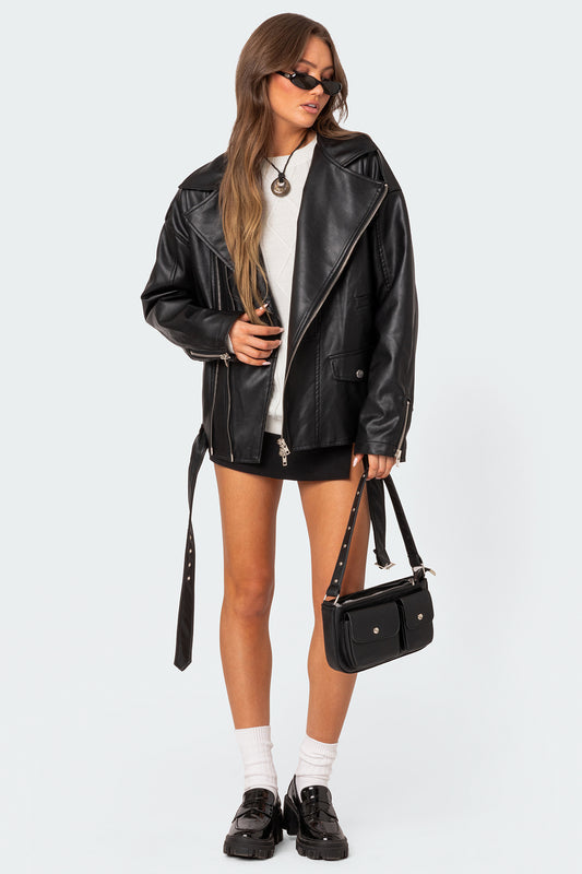 Wrenley Oversized Faux Leather Jacket