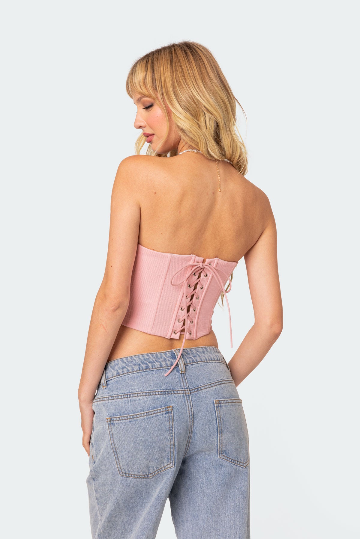 Tempting Textured Ruffle Hem Corset