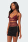 Spice Cut Out Sheer Lace Tank Top