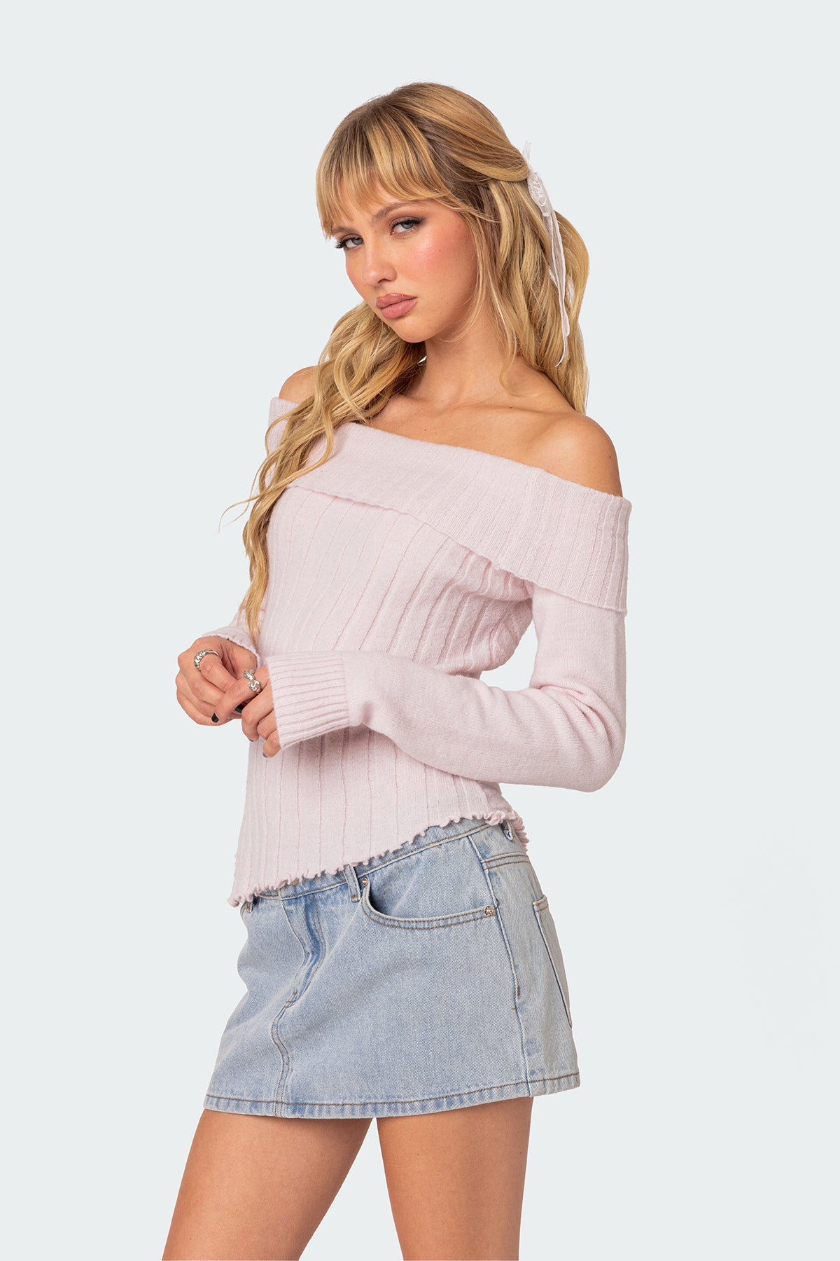 Sonya Fold Over Knit Top