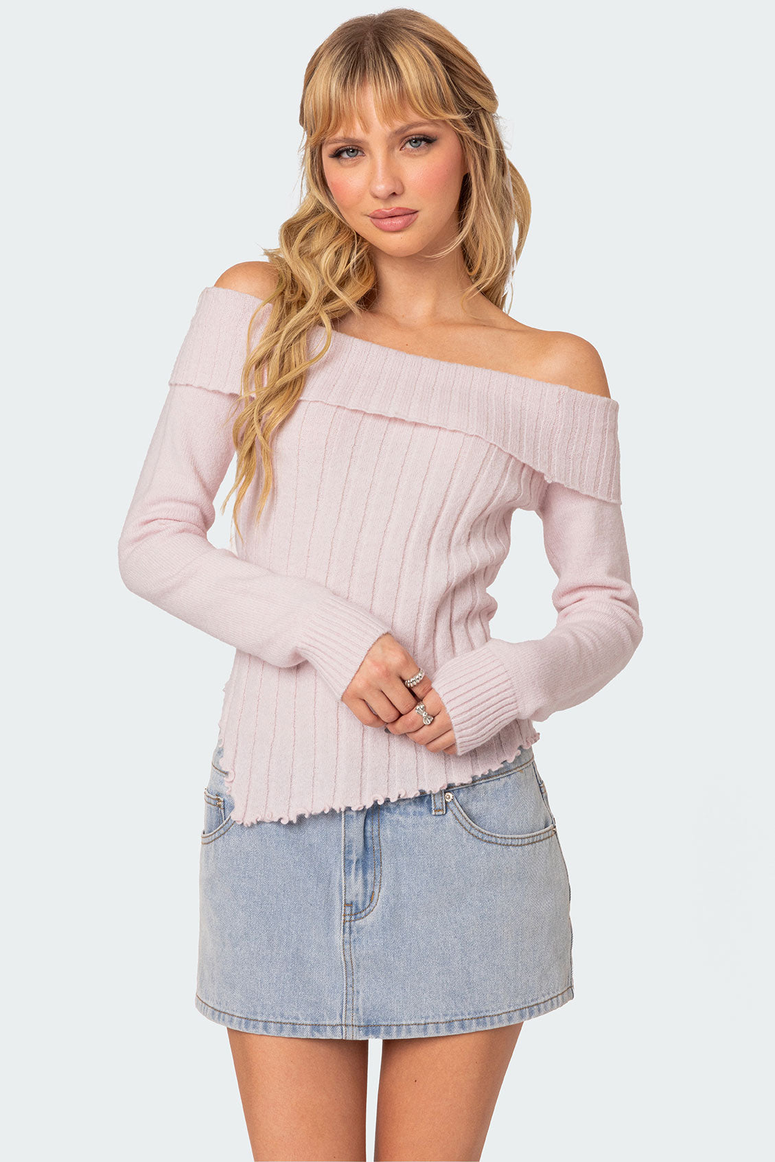 Sonya Fold Over Knit Top