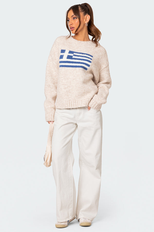 Greece Oversized Chunky Knit Sweater