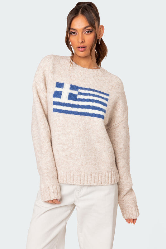 Greece Oversized Chunky Knit Sweater