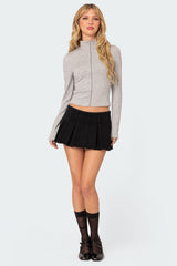 Tessa High Neck Zip Up Cardigan