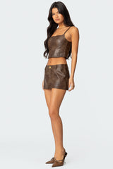 Scout Washed Faux Leather Skort