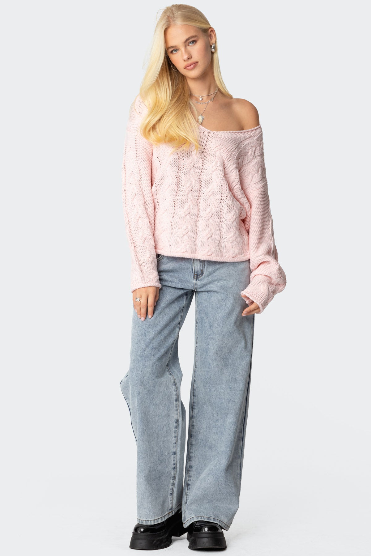 Inga Oversized Cable Knit Sweater