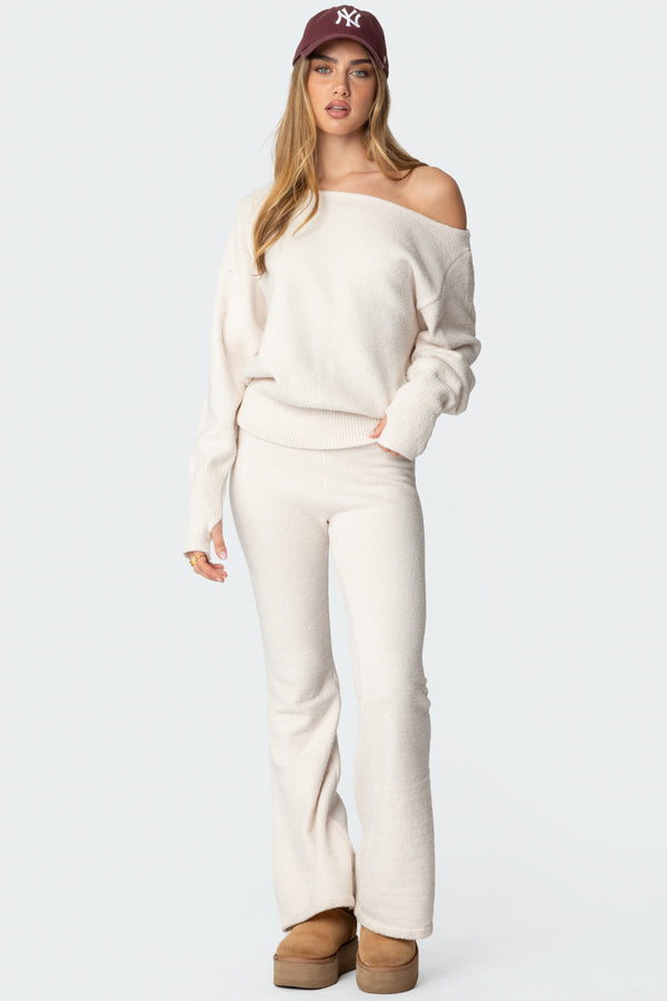 Plush Oversized Asymmetric Sweater