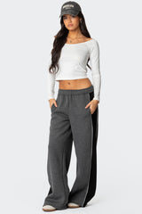 Contrast Panel Sweatpants