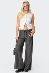 Mayla Wide Leg Pinstripe Trousers