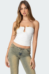 Curved U Strapless Top