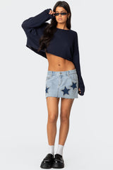 Shining Star Denim Mini Skirt