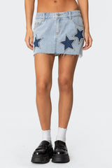 Shining Star Denim Mini Skirt