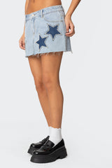 Shining Star Denim Mini Skirt