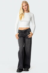 Grommet Low Rise Baggy Jeans