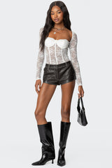 Ally Sheer Lace Cupped Bodysuit