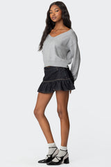 Eli Oversized V Neck Knit Top